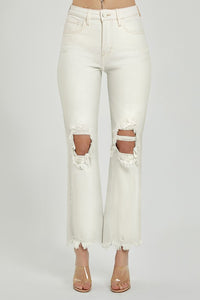 Precious Promises Risen Cream Distressed Jeans.