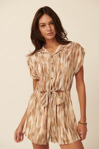 Defender Behind Me Taupe Collared Romper