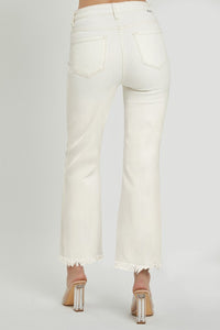 Precious Promises Risen Cream Distressed Jeans.