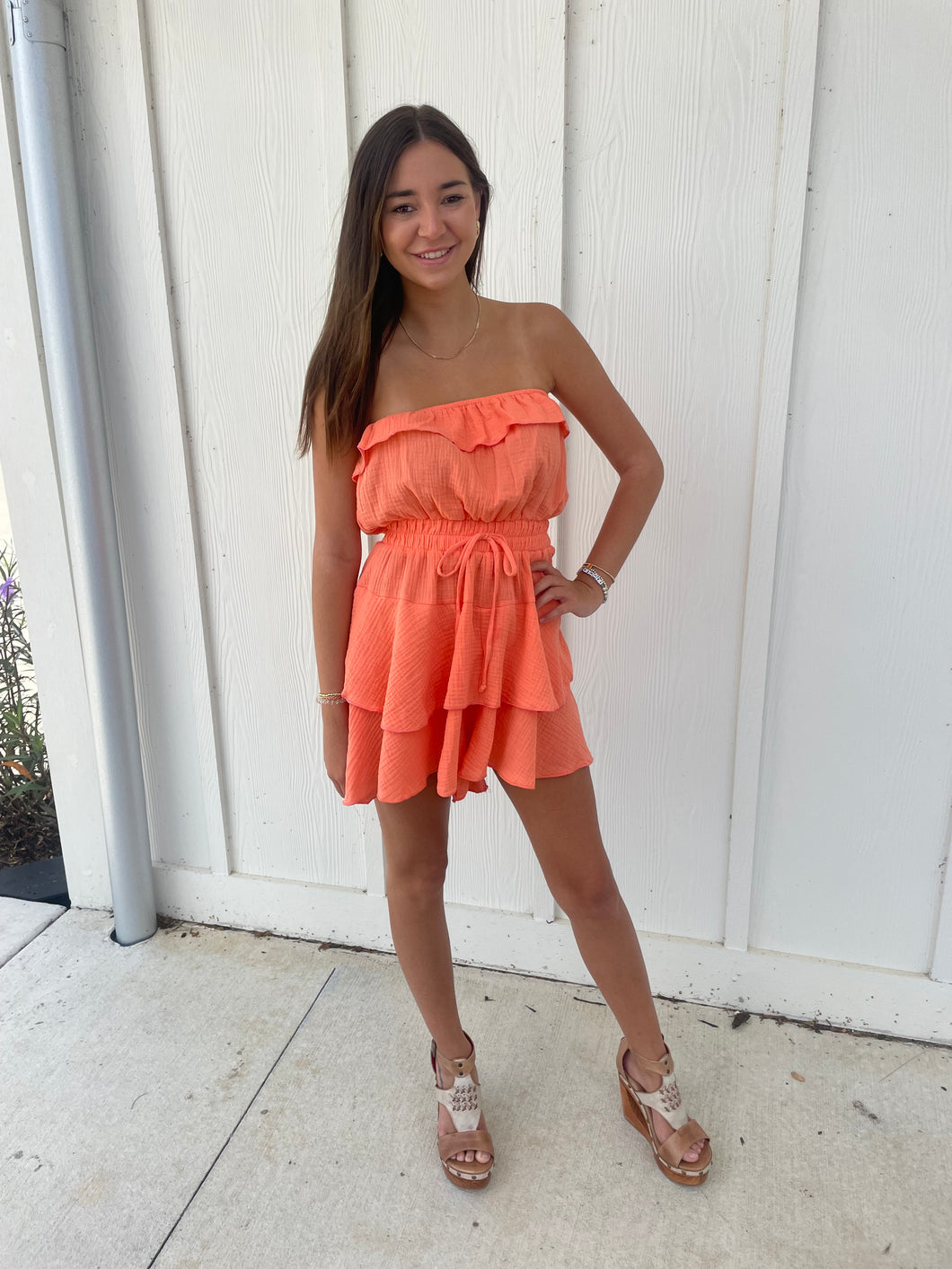 Rejoice Always Strapless Romper