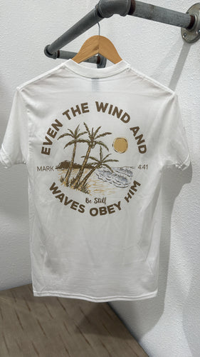 Even the winds and waves obey Him graphic tee