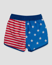 Load image into Gallery viewer, Boys Stars And Stripes Swim Trunks Rufflebutts