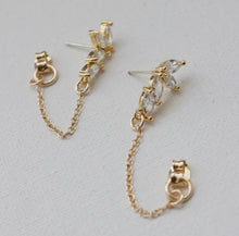 Load image into Gallery viewer, Katie Waltman Cz Marquise &amp; Chain Earrings