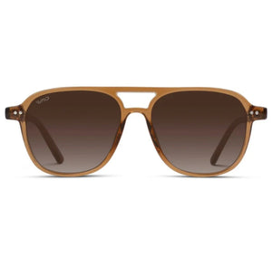 Hayden Polarized Aviator Classic Double Bridge Sunglasses- Crystal Copper/ Gradient Brown Lens