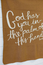 Load image into Gallery viewer, God Has You In The Palm Of His Hand Baby Blanket In Caramel