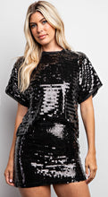 Load image into Gallery viewer, Kiss Me At Midnight Black Sequin Skirt
