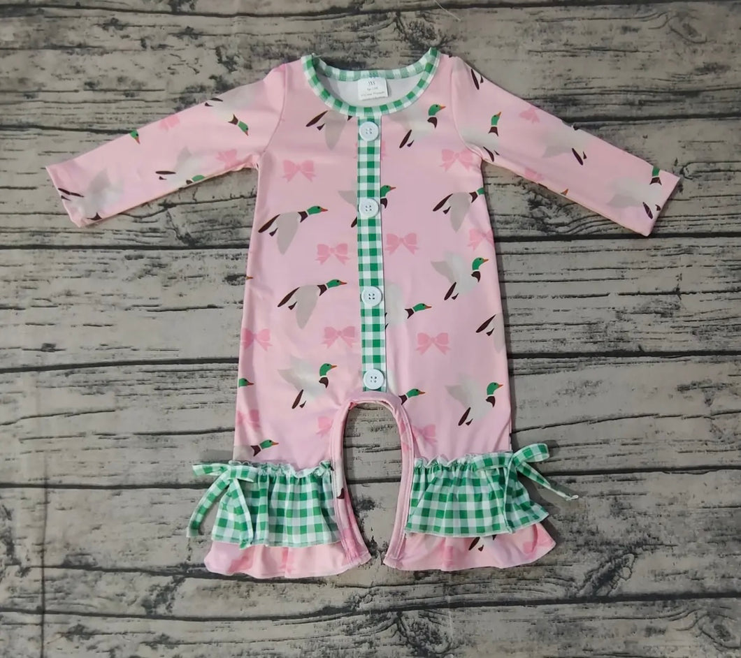 Baby Girl Pink Mallard Ducks Romper