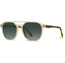 Load image into Gallery viewer, Hunter- Polarized Double Bridge Rectangular Sunglasses- Rustic Tortoise/ Smoke Green Lens