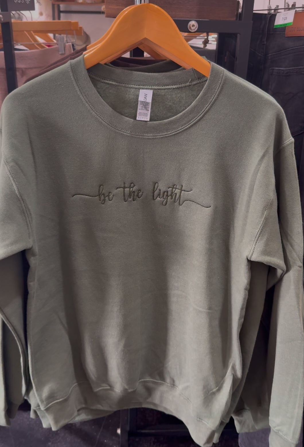 Be The Light Sweatshirt With Green Threading