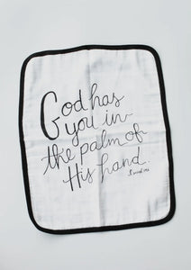 God Has You In The Palm Of His Hand Burp Cloth