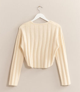 Faith Filled Cream Cropped Lightweight Sweater