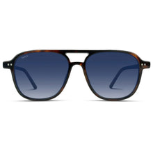 Load image into Gallery viewer, Hayden- Polarized Aviator Classic Double Bridge Sunglasses- Whiskey Brown Tort/ Gradient Blue Lens