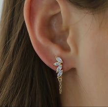 Load image into Gallery viewer, Katie Waltman Cz Marquise &amp; Chain Earrings