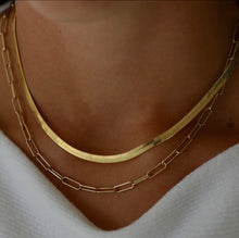 Load image into Gallery viewer, Katie Waltman Herringbone Gold Chain Necklace