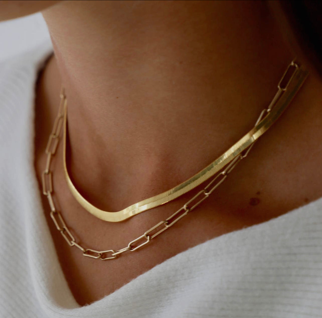 Katie Waltman Herringbone Gold Chain Necklace