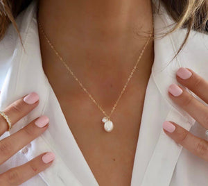 Katie Waltman Double Pearl Drop Necklace