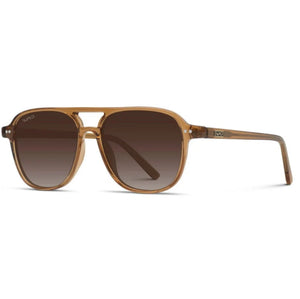 Hayden Polarized Aviator Classic Double Bridge Sunglasses- Crystal Copper/ Gradient Brown Lens