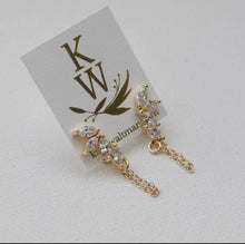 Load image into Gallery viewer, Katie Waltman Cz Marquise &amp; Chain Earrings