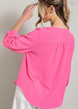 Load image into Gallery viewer, Feeling Flirty Hot Pink Blouse Top