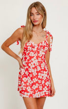Load image into Gallery viewer, Walk By Faith Shoulder Tie Floral Dress