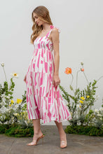 Load image into Gallery viewer, Treasured Times Tiered Abstract Print Midi Dress