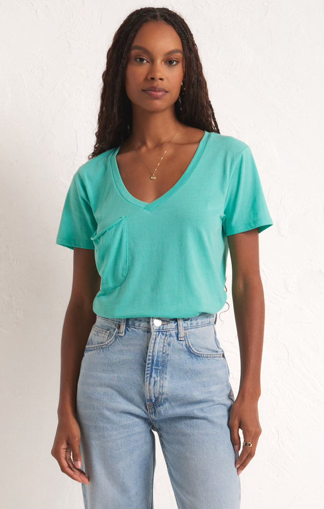 Z Supply Cabana Green Pocket Tee