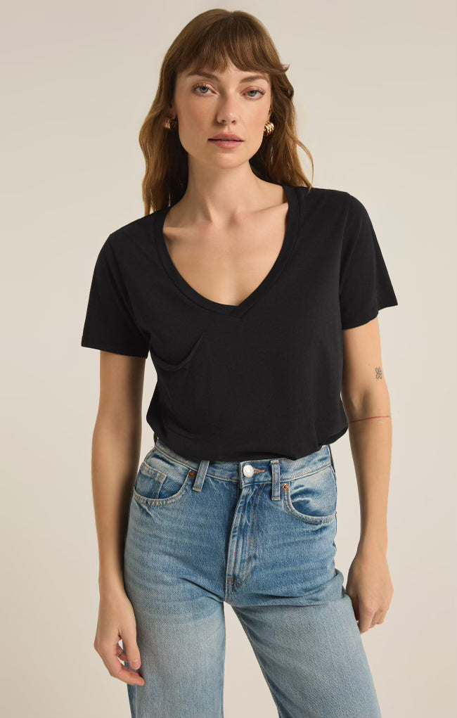 Z Supply Jet Black Pocket Tee