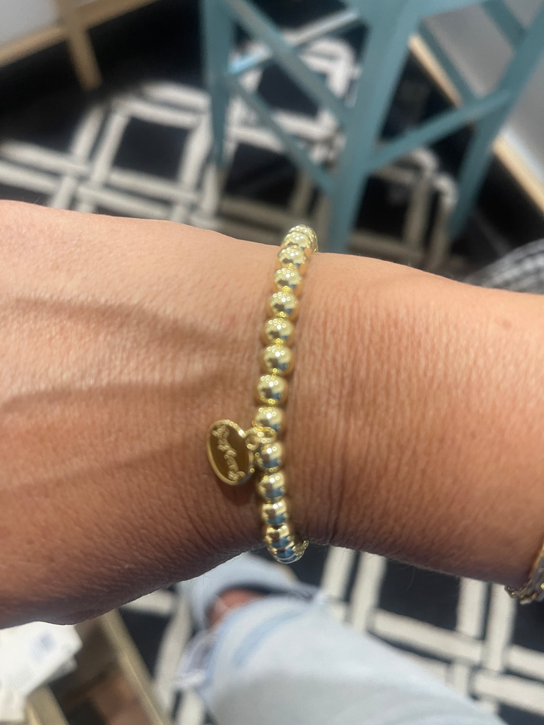 6mm Water Resistant Gold Ball Bracelet