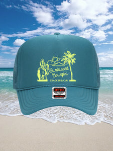 Sunkissed Cowgirl Foam Trucker Hat- Turquoise