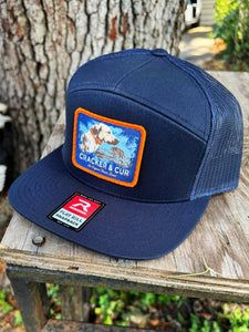 Cracker and Cur Florida Cur Patch Hat - Navy 7 Panel Flat