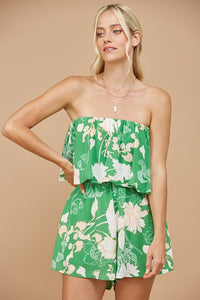 Do Everything In Love Green Floral Romper