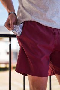 Burlebo Everyday Short - Maroon - White Camo Pocket