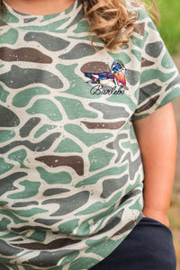 Burlebo Youth Tee - Retro Duck Camo - Duck On Water