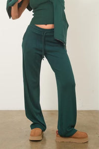 Be Strong Pine Green High Waist Wide Leg Sweatpants