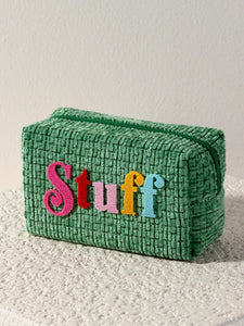 SHIRALEAH "STUFF" ZIP POUCH, GREEN