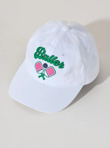 SHIRALEAH "BALLER" HAT, WHITE