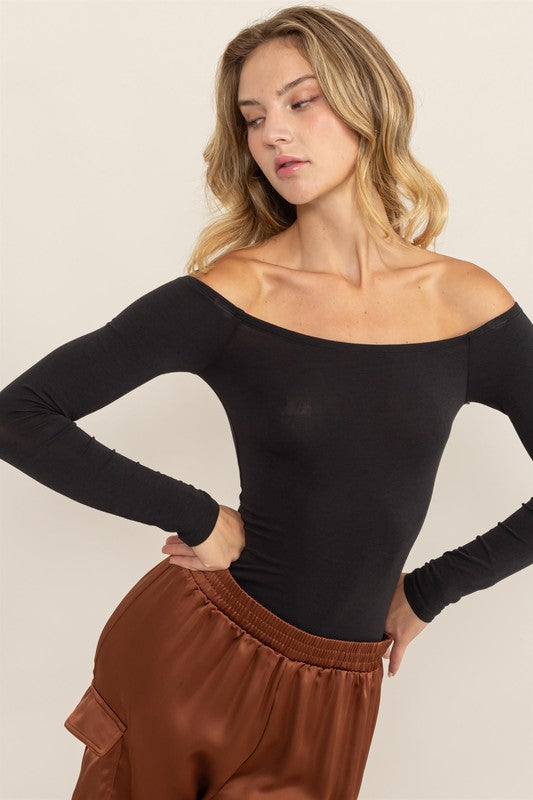 Strength & Dignity Black Off The Shoulder Bodysuit