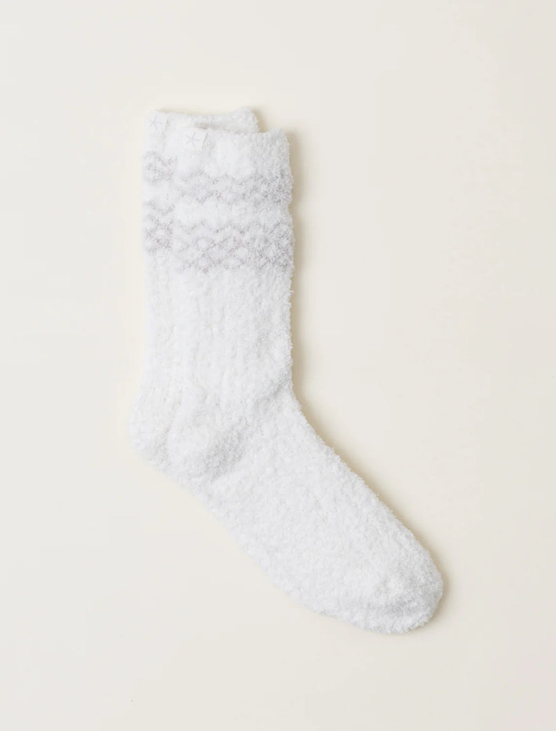 Barefoot Dreams Stone-Cream CozyChic® Nordic Socks