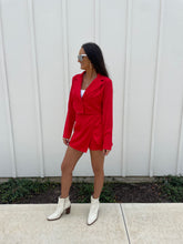 Load image into Gallery viewer, Elegant Essence Red Cropped Blazer