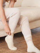 Load image into Gallery viewer, Barefoot Dreams CozyChic® Nordic Socks Stone/Cream