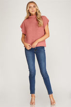 Load image into Gallery viewer, At The End Marsala Mock Neck Knit Sweater