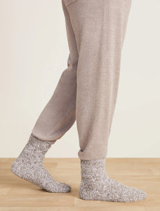 Barefoot Dreams CozyChic® Heathered Men's Socks- Charcoal/ White