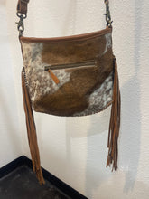 Load image into Gallery viewer, Myra Brown Speckled Cowhide Fringe Crossbody