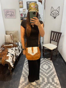 Myra Saddle Leather Cowhide Crossbody