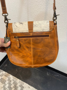 Myra Saddle Leather Cowhide Crossbody