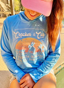 Cracker & Cur Drifit Vintage Sunset Light Blue Hoodie