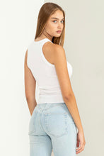 Load image into Gallery viewer, I’ll Think About It White Ribbed Tank
