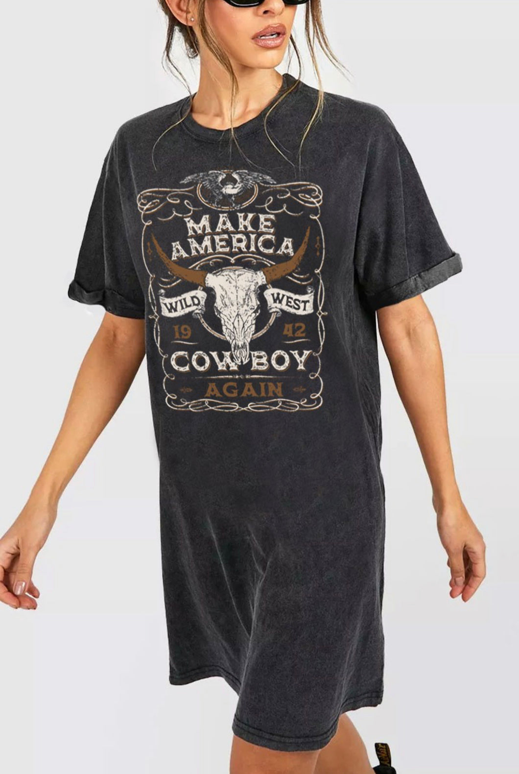 Make America Cowboy Again Graphic Tshirt Dress