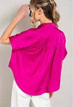 Load image into Gallery viewer, Guest of honor hot pink short sleeve button down