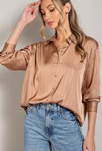 Load image into Gallery viewer, That warm feeling satin stripe button down